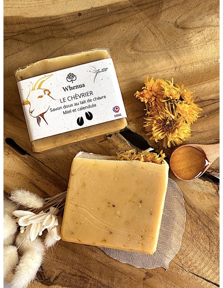 Barre de savon au lait de chèvre miel et calendula
